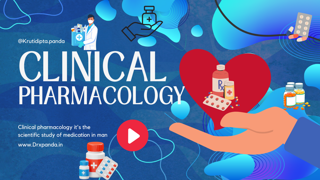 Clinical pharmacology it's the scientific study of medication in man.